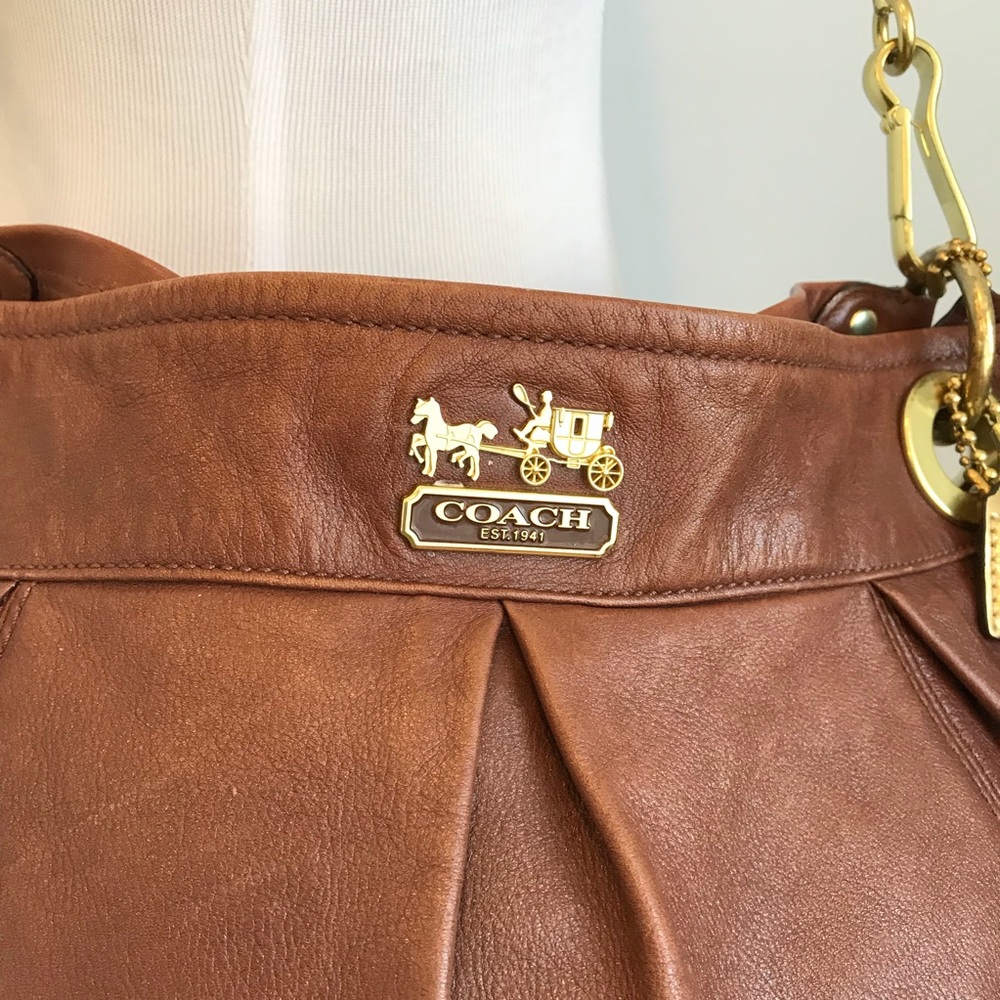 Coach leather crossbody / handbag chestnut brown - Picture 5 of 8